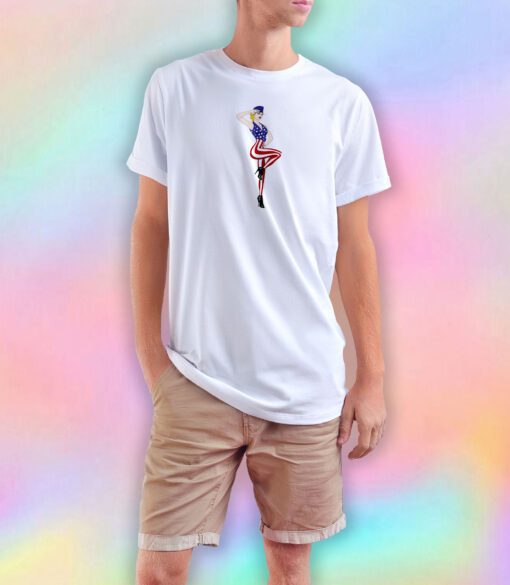 4th of July Girl Salute T Shirt