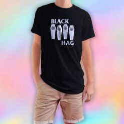 Black Hag Witch Occult Goth Distressed Punk T Shirt