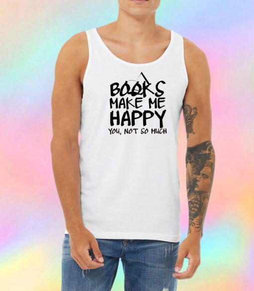 Books Make Me Happy Unisex Tank Top