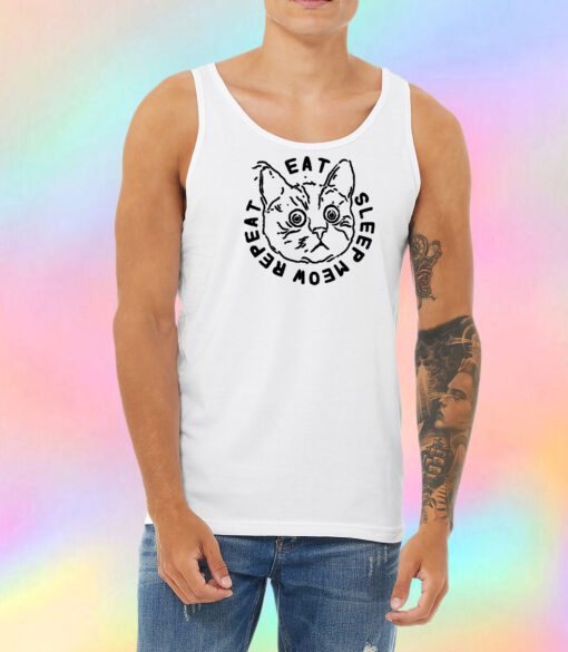 Eat Sleep Meow Repeat Unisex Tank Top