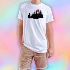 Forest Fox and Red Moon T Shirt