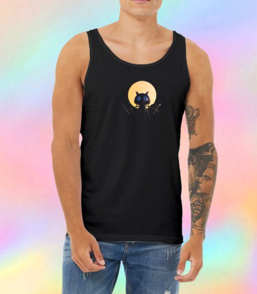 Halloween Fence Black Cat Unisex Tank Top