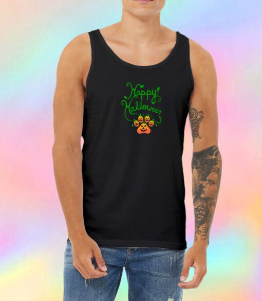 Happy Halloween Pawpkin Print Unisex Tank Top