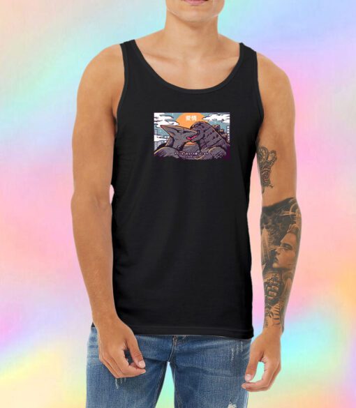 Kaiju Kiss Godzilla Unisex Tank Top