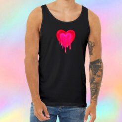 Melting Magenta Painted Heart Unisex Tank Top