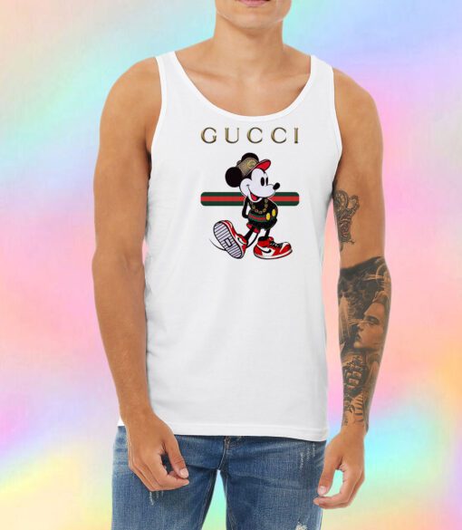 Mickey Mouse Gucci Stripe Unisex Tank Top