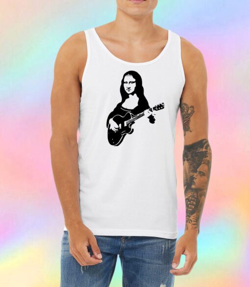 Mona lisa with a guitar Unisex Tank Top