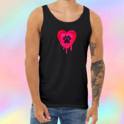 Pawprint Melting in Heart Unisex Tank Top