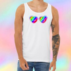 Peace and Love Heart Sunglasses Unisex Tank Top