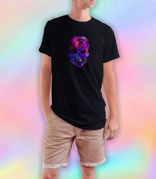 Rainbow Human Skull T Shirt