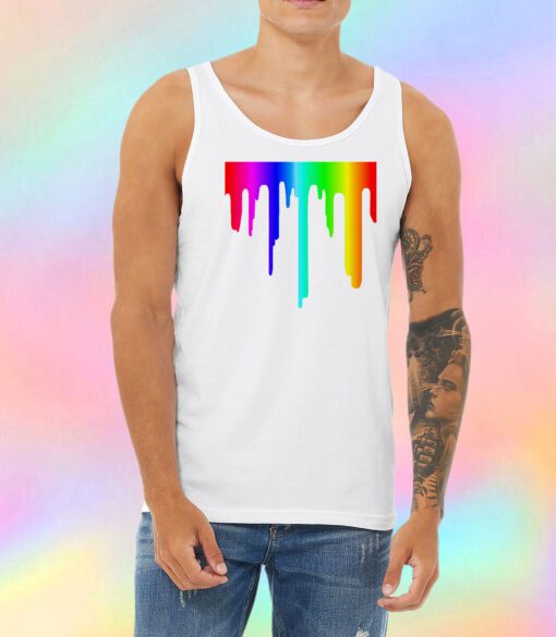 Rainbow Paint Drip Unisex Tank Top