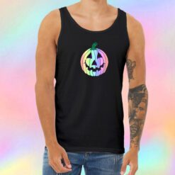 Rainbow Pastel Jack O Lantern Unisex Tank Top