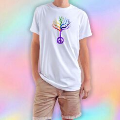Rainbow Peace Sign Tree T Shirt