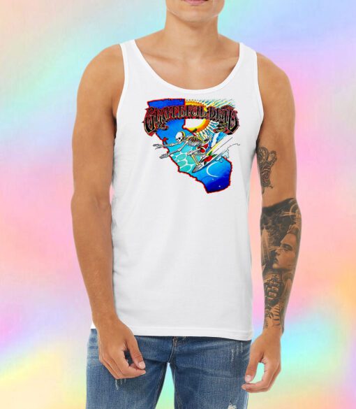 grateful dead surfing skeleton Unisex Tank Top