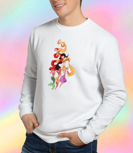 Ariel Rapunzel and Pocahontas Disney Princess Sweatshirt