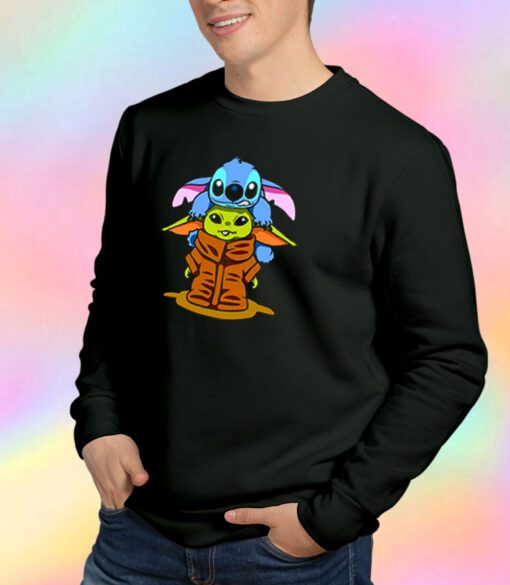 Baby Stitch And Baby Yoda Are Friends Sweatshirt