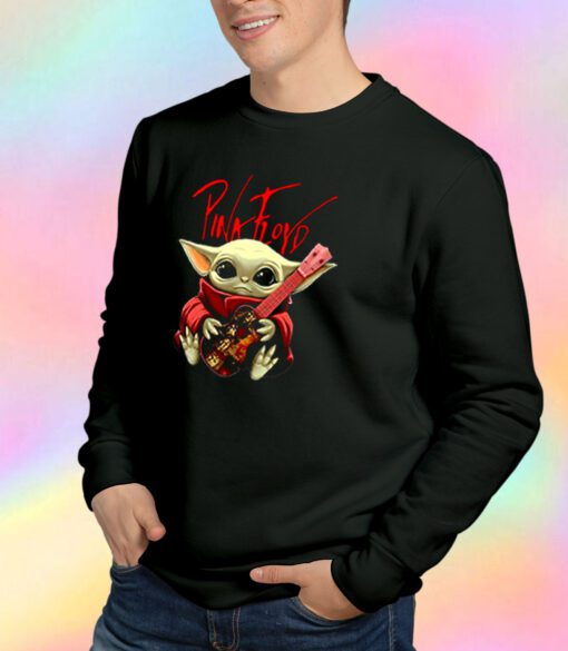 Baby Yoda Hug Pink Floyd Guitar Sweatshirt