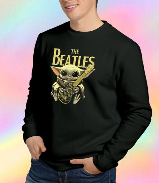 Baby Yoda Hugs The Beatles Sweatshirt