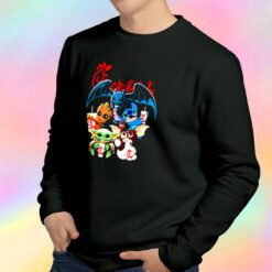 Chick Fil A Baby Yoda Baby Groot and Toothless Stitch Gizmo Sweatshirt