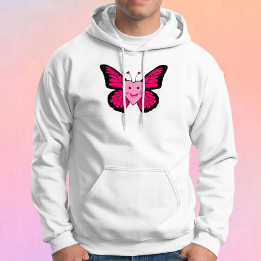 Happy Pink Heart Butterfly Hoodie
