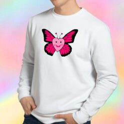 Happy Pink Heart Butterfly Sweatshirt