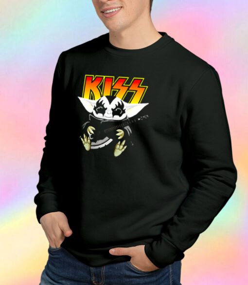 Hot Baby Yoda Hug Kiss Guitar Sweatshirt