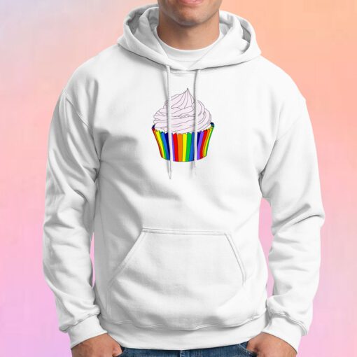 Rainbow Cupcake with Pink Frosting Hoodie