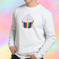 Rainbow Cupcake with Pink Frosting Sweatshirt