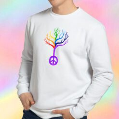 Rainbow Peace Sign Tree Sweatshirt