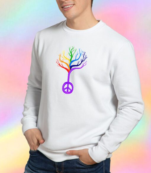 Rainbow Peace Sign Tree Sweatshirt