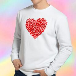 Red Floral Pattern Heart Sweatshirt