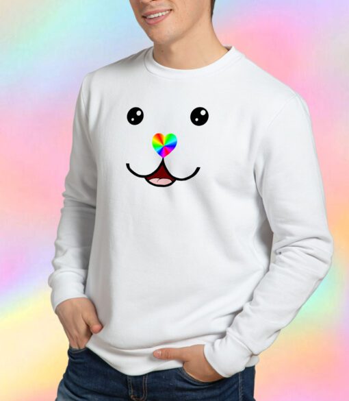 Smiling Pet with Heart Nose Sweatshirt