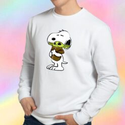Snoopy Hugging Baby Yoda Star Wars Sweatshirt