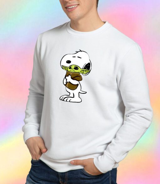 Snoopy Hugging Baby Yoda Star Wars Sweatshirt