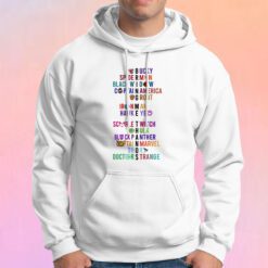 The Avengers Characters Name White Hoodie