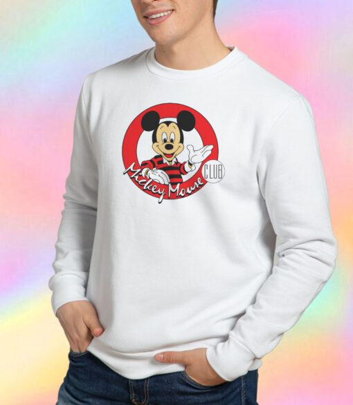 Condition Line Worn Print Mickey Mouse Club Puffy 80s Sweatshirt