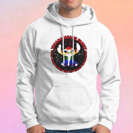 Disney Stitch Ohana Means Family Rainbow Pride Hoodie Hoodie