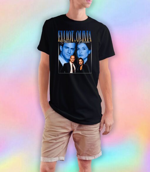 Elliot Stabler And Olivia Benson Vintage 90s Homage T Shirt
