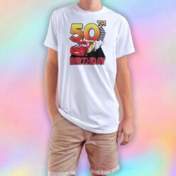Disney Pixar Cars 50th Birthday Racer McQueen tee T Shirt