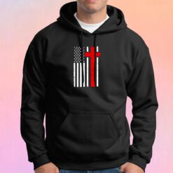 American Flag Christian Cross USA Flag Hoodie