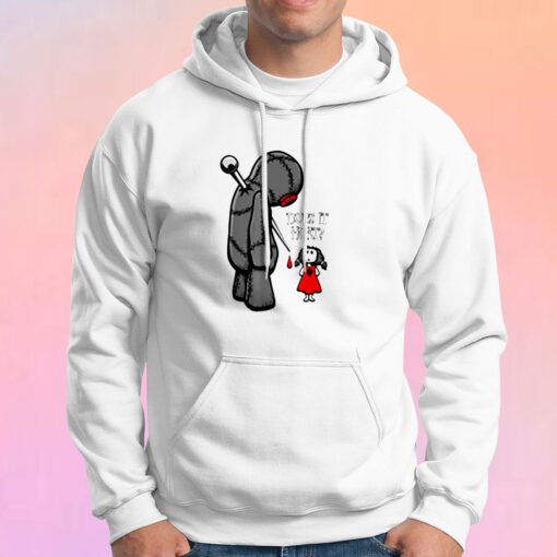 Creepy Sad Does It Hurt Voodoo Doll Goth Girl Hoodie