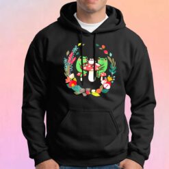 Frogs Drinking Tea Mushroom tee Hoodie