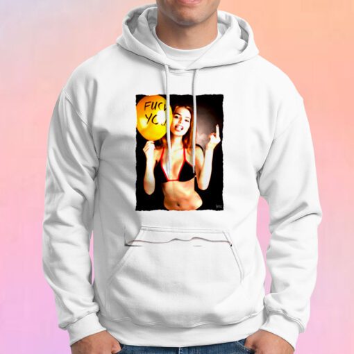 Hot Sexy Girl Model Kate Moss Megan Fox Balloon Fuck You Hoodie