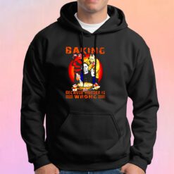 Jason Voorhees Michael Myers and Freddy Krueger Baking Because Murder is Wrong Hoodie