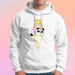 Kids Funny Ice Cream Flamingo Panda Llama icecream Hoodie