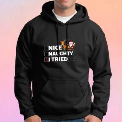 Nice Naughty I Tried Funny Christmas Hoodie