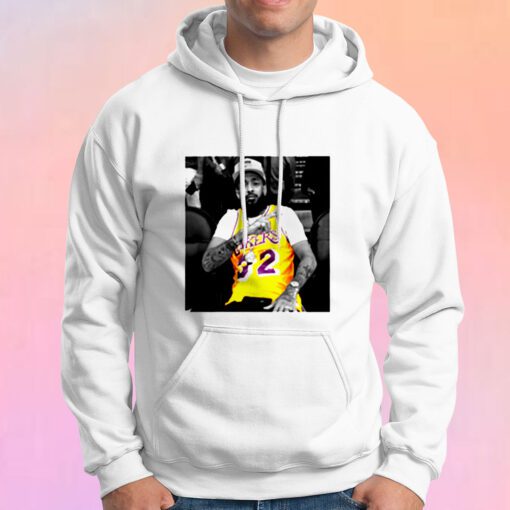 Nipsey Hussle Wearing Magic Johnson LA Lakers Jersey Hoodie