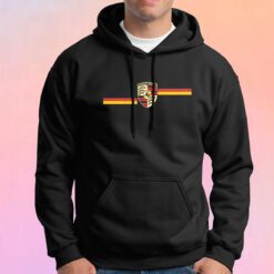 Porsche Retro Logo Stripe tee Hoodie