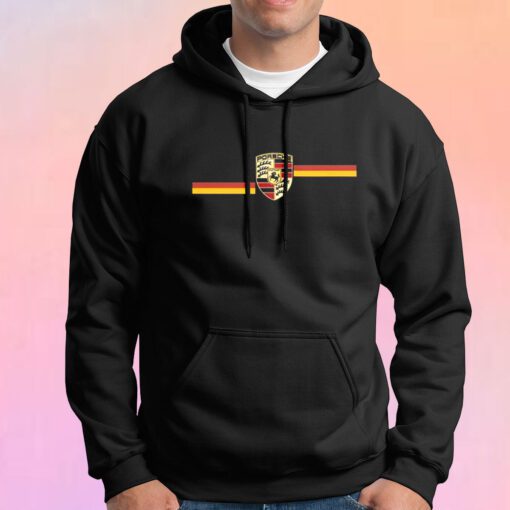 Porsche Retro Logo Stripe tee Hoodie