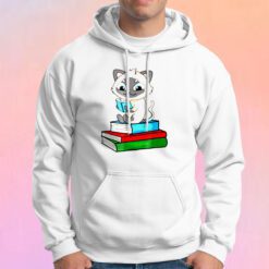 Siamese Cat Loves Books Hoodie